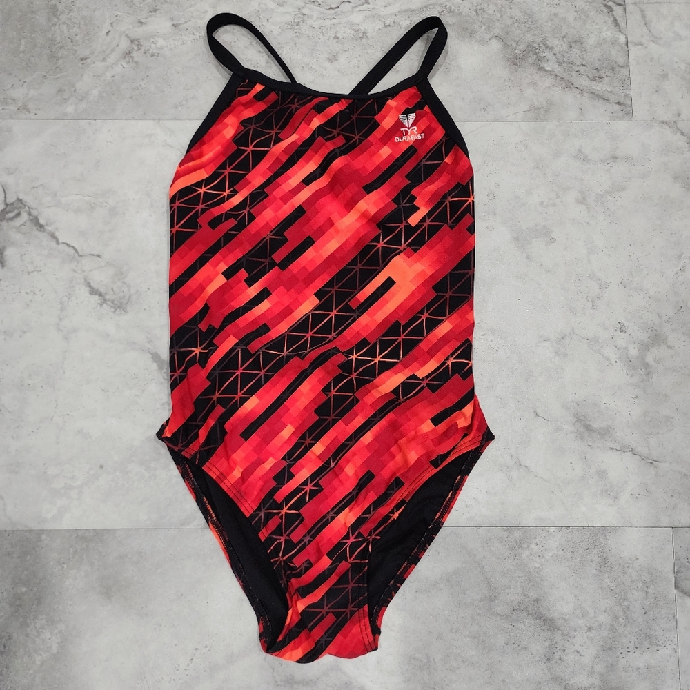 TYR Swimsuit One Piece Red/Black 34S